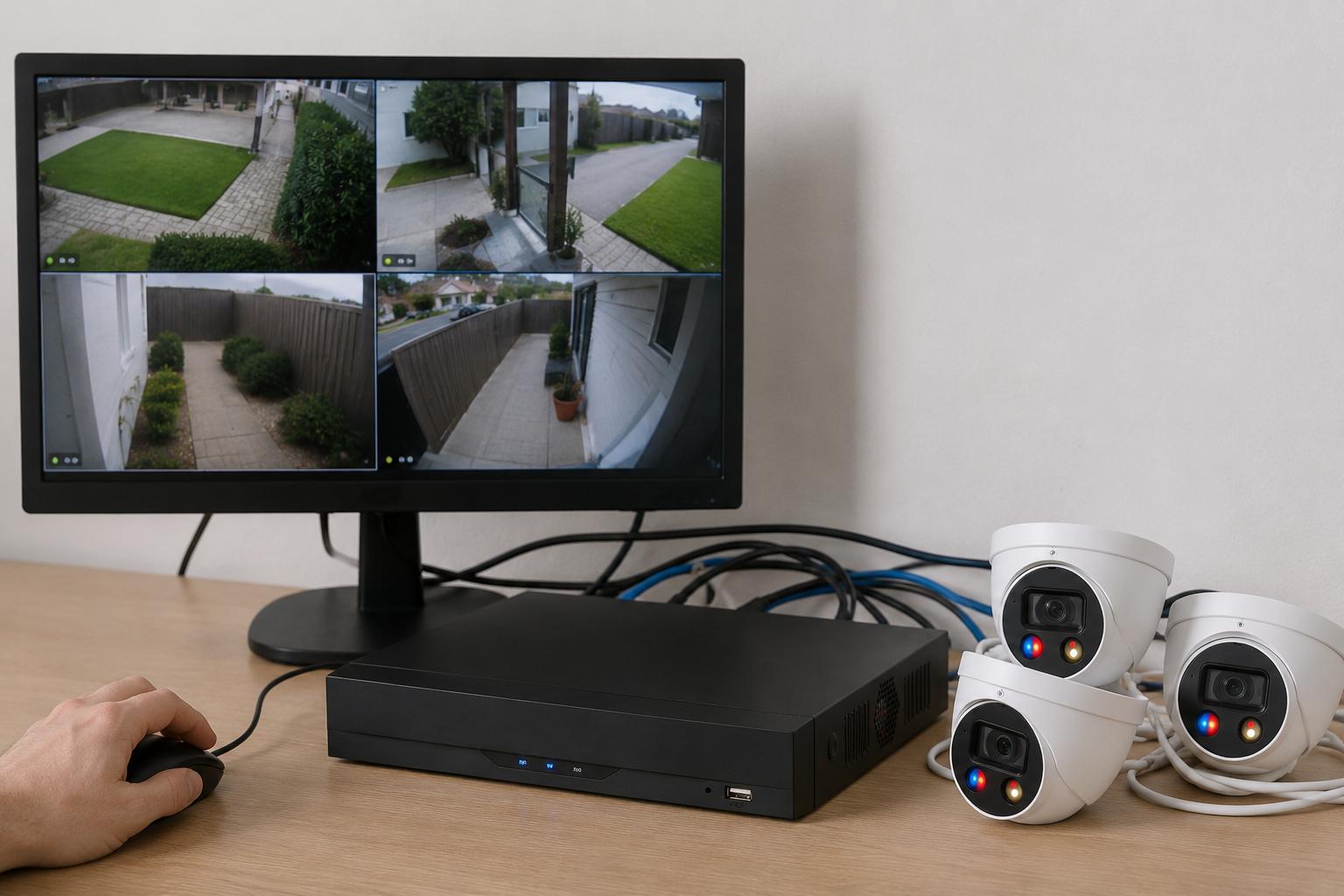 Professional wired CCTV security system for residential property